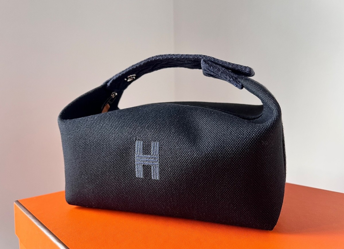 HERMES BRIDE A BRAC Case PM Noir / Bleu Cosmetic Navy Bag