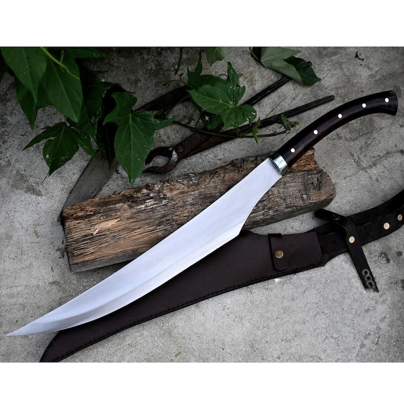 Custom Handmade Carbon Steel Blade Jungle Machete Sword | Hunting Sword| Camping
