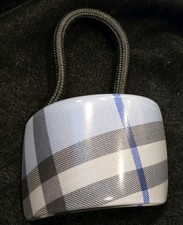 Cravatta per capelli vintage Burberry France blu Nova check supporto coda di cavallo fascia elastica