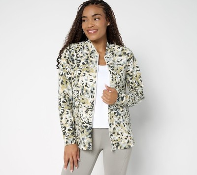 Denim & Co. Women's Jacket Sz XL Active Duo Zip Front Multi-colored A696249