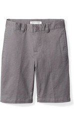 Amazon Essentials Boys Woven Chino Flat-Front Shorts Adjustable Waist Size 7