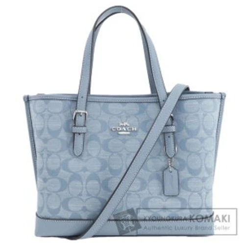 Borsa a tracolla Coach Mollie Tote 25 firmata Chambray blu chiaro CH228 outlet nuova