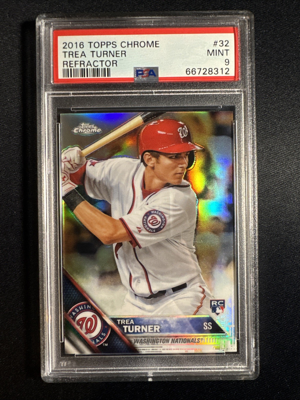 2016 Topps Chrome #32 Trea Turner Refractor PSA 9 Rookie RC Nationals