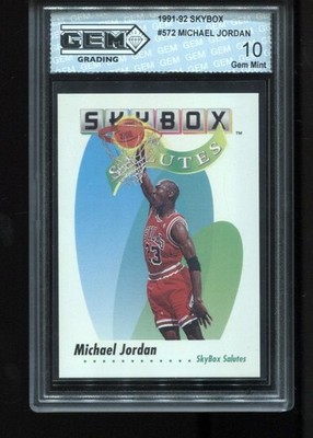 Michael Jordan 1991-92 Skybox #572 NBA Chicago Bulls GEM MINT 10