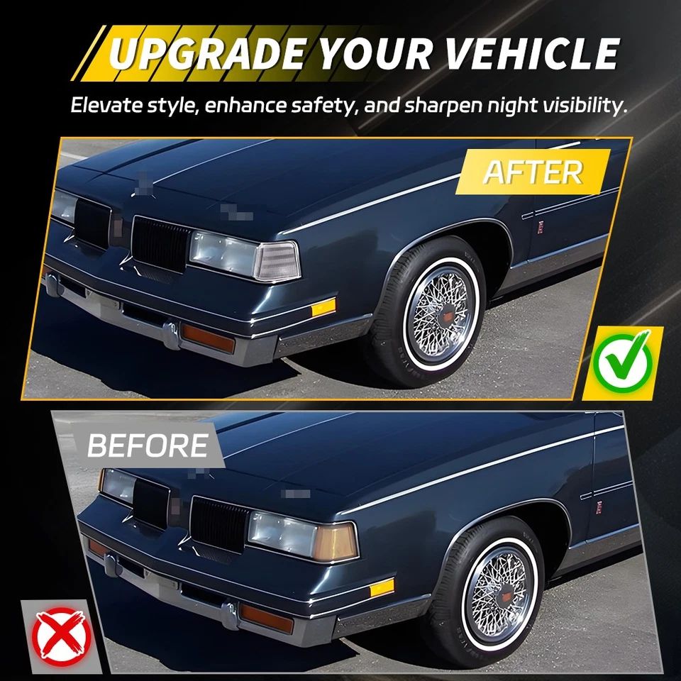 2X Clear Lens Side Marker Lights For 1987-1988 Cutlass Supreme Calais 442 GT-350 - Image 2 of 4