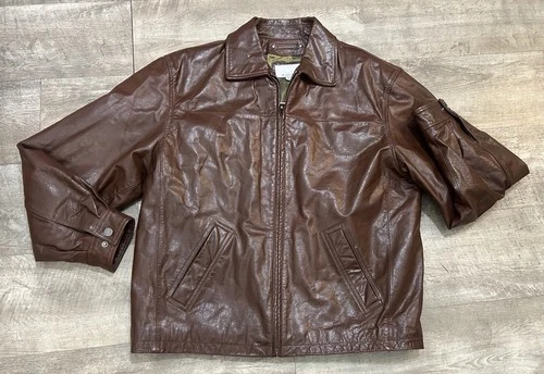 VINTAGE Wilsons M. JULIAN BROWN LEATHER BOMBER JACKET Large L
