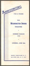 Washington Irving Theatre folder & map summer 1938 NY