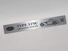Placa de identificación de metal Bugatti tipo 57 SC Atlantic para amalgama 1/8 Ixo 1/12 etc.