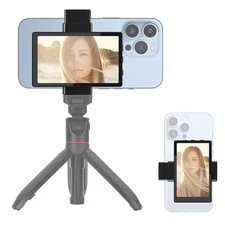 Phone Vlog Selfie Monitor Screen, Magnetic Phone Holder Clip Mount, Using Pho...