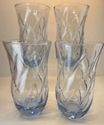 Vintage Anchor Hocking Carousel Blue Swirl 16.5 oz Drinking Glasses Set Of 4 MCM