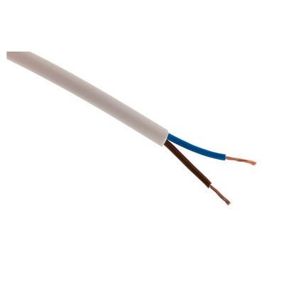 Power cable H05VVF 2x 1mm² white 10m
