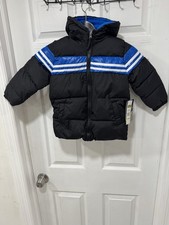 iXtreme Kids Puffer Jacket 4T Black Blue Hooded New