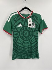 Adidas Mexico National Team Home Soccer Jersey Men Small Green Aztec Pattern NWT