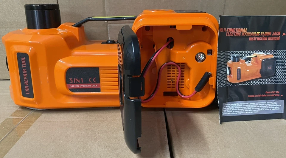 Electric Hydraulic Car Floor Jack 5 Ton 12V w/ Impact Wrench &Tire Inflator Pump - Image 3 of 4