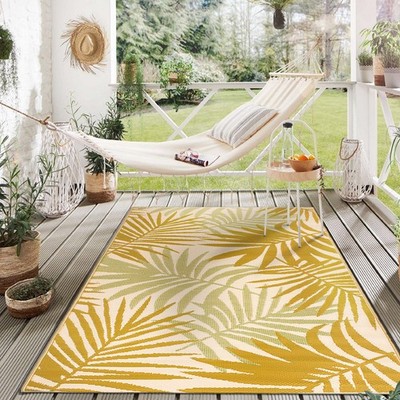 Rugshop Outdoor Rug Floral Reversible Plastic Indoor Outdoor Rugs Patio Rugs 5x7