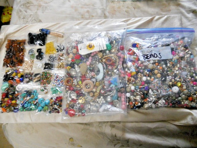 Huge Beading DeStash Lot Mixed Findings For Crafting Jewelry Making 9 1/2 pounds