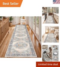 Ultra-Thin 2x8 Non-Slip Runner Rug - Soft Floral Design for Kitchen and Hallways