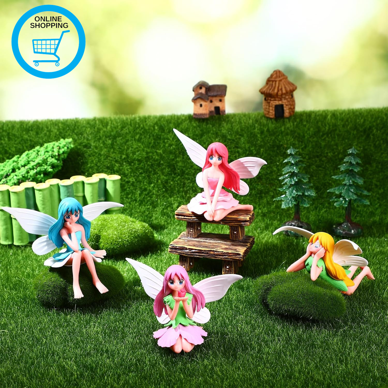 8Pcs Fairy Garden Accessories, Flower Fairies for Fairy Gardens Ornaments Outdoo