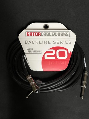 Cableworks Backline Series 20 Foot Straight to Right Angle instrument Cable