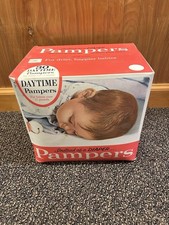 Vintage Pampers baby diapers box 30 Count 1960s NOS sealed tv movie prop Nice