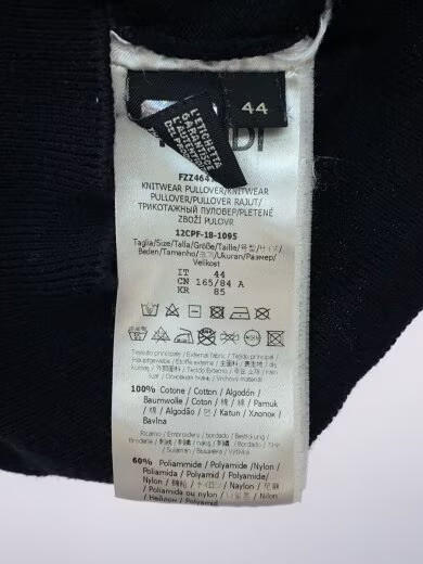 FENDI/DEMON EYES KNITTED/Lightweight Wool Sweater/Size 44/Black/FZZ464 A73Q thumbnail 4