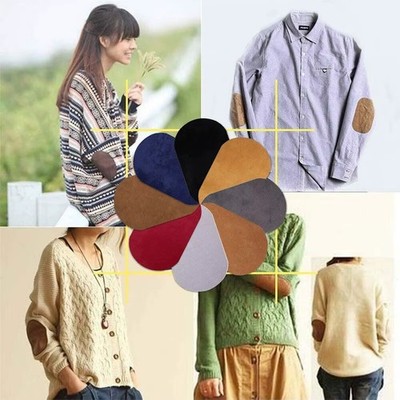 5PCS Suede Leather Iron-on Oval Elbow Knee Patches DIY Repair Sewing Applique