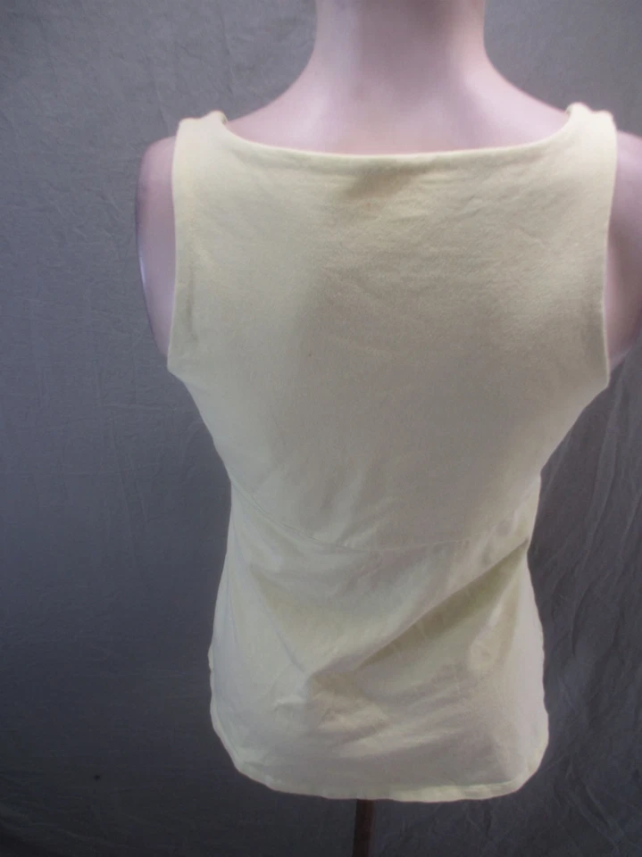 Camiseta sin mangas Eddie Bauer talla L para mujer amarilla mezcla de algodón acanalada entrenamiento gimnasio 035 Foto 4 de 4