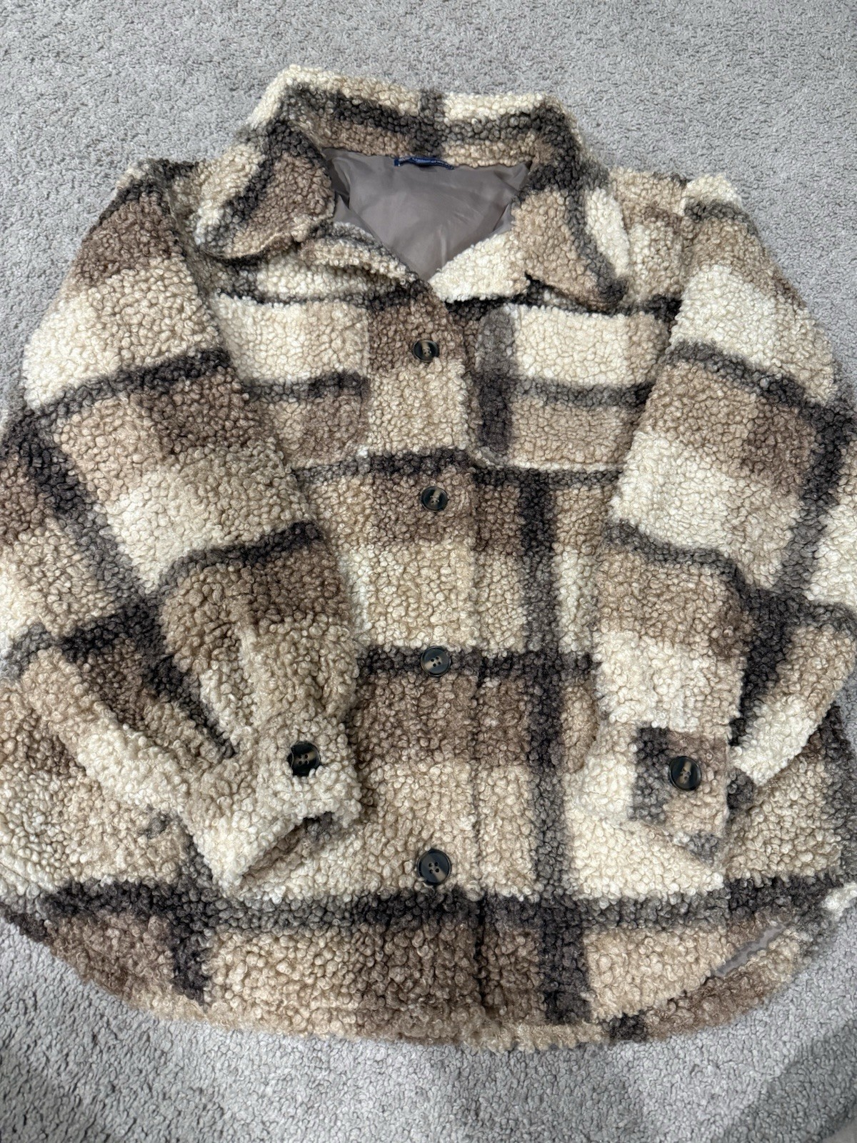 DEMOCRACY PLAID JACKET WITH PATCH POCKETS | S | W… - image 1