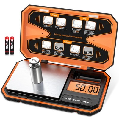 Digital Pocket Scale, High-Precision 500g x 0.01g Gram Scale with 50g Calibra...