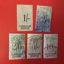 QV Revenues/Fiscals CONSULAR SERVICE 1/-,2/-,2/6,5/-,10/-  V Good Price🤩