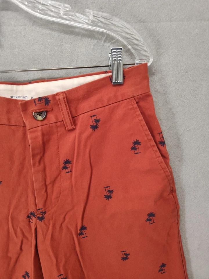 Pantalones Cortos Old Navy Para Hombre 29 Naranja Palmera Bordados Ultimate Slim Informal Flex Foto 3 de 4
