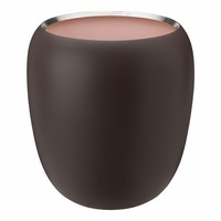 Stelton Vase Ora Groß, Dekovase, Blumenvase, Edelstahl, Dark Powder, Powder 20Cm