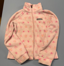 Columbia Girls Sz XS 6/6X Fleece Outdoor Jacket Full Zip Blush Pink Girly 2979
