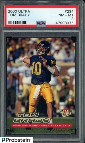 2000 Fleer Ultra #234 Tom Brady New England Patriots RC Rookie PSA 8 NM-MT