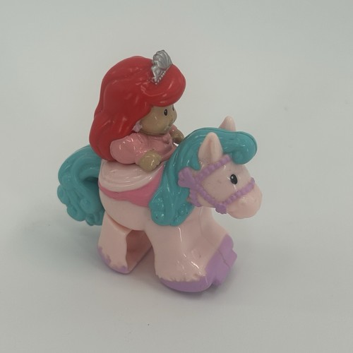 Fisher Price Little People Disney Klip Klop Princess Ariel Mermaid on Pink Horse