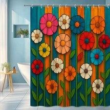 Colorful Floral Shower Curtain for Modern Bathroom Decor