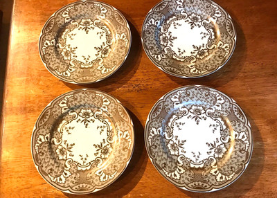 Vintage Georges Briard Versailles D Or Gold Scroll Dessert Plates Set of 4