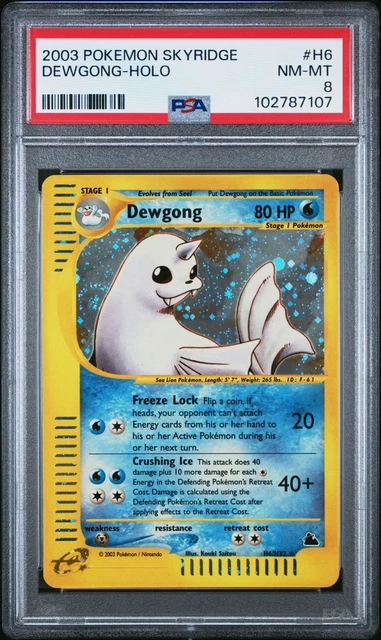 Dewgong H6/H32 Skyridge Holo PSA 8