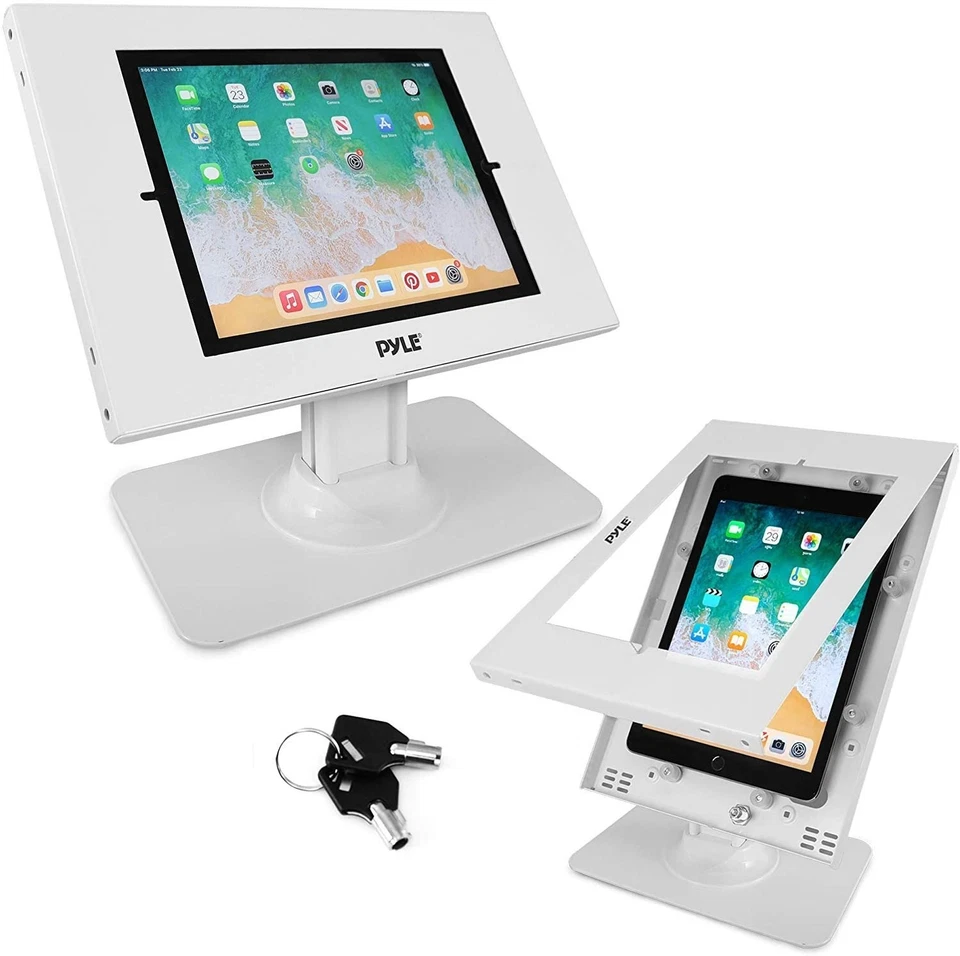 Pyle Anti Theft Tablet Security Stand - Table Mount Desktop Ipad Kiosk Stand - Image 1 of 4