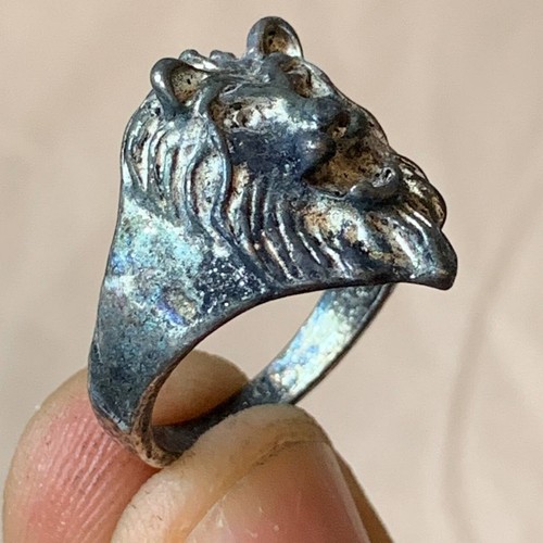EXTREMELY RARE ANCIENT SILVER TIGER HEAD RING ANTIQUE ARTIFACT AMAZING - Bild 2 von 2