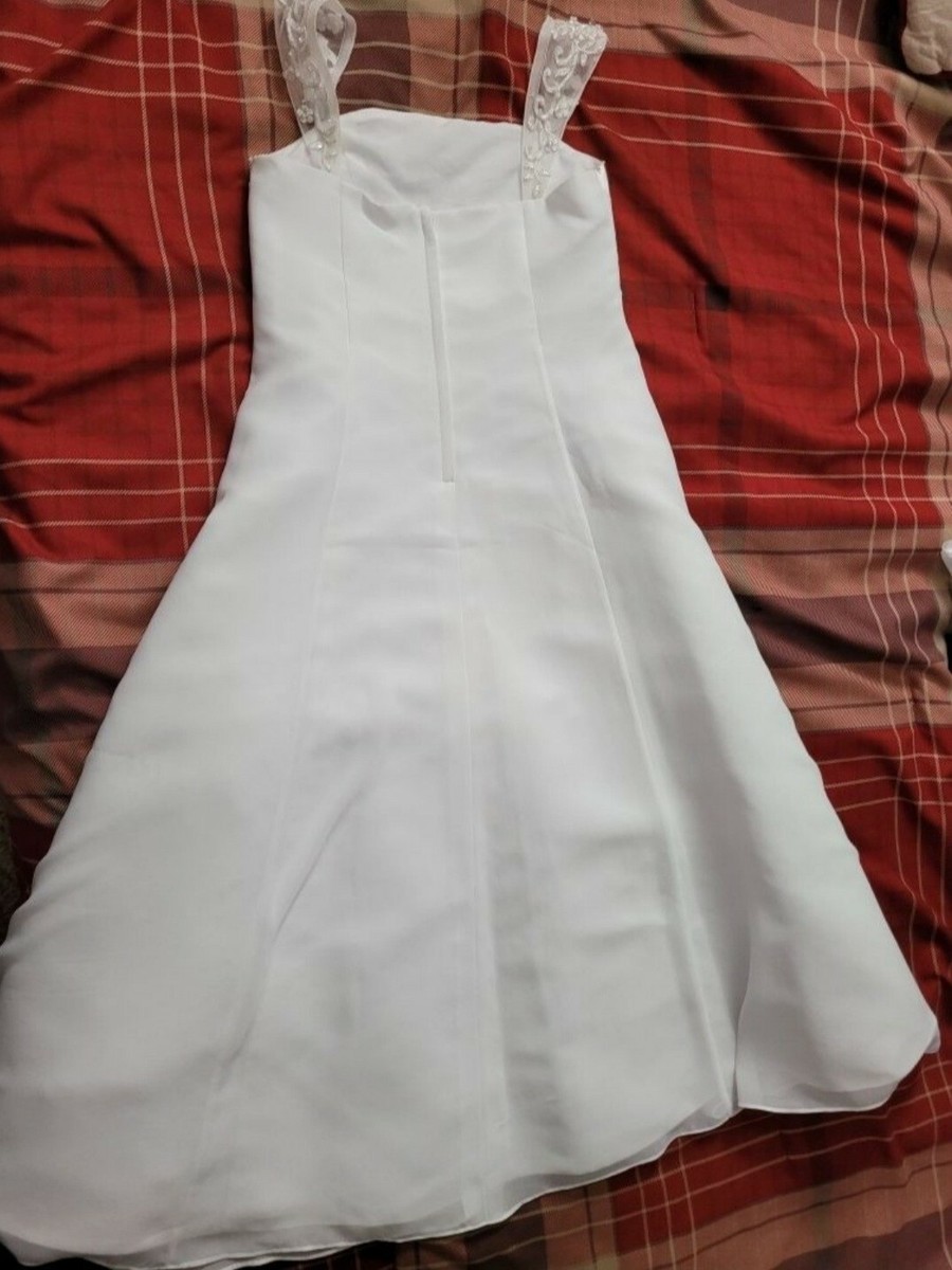 junior bridesmaid dresses white Junior Bridesmaid Dress For Wedding White Flower Girl Dresses Princess Brithday Party Dresses, White / 14 main image 1