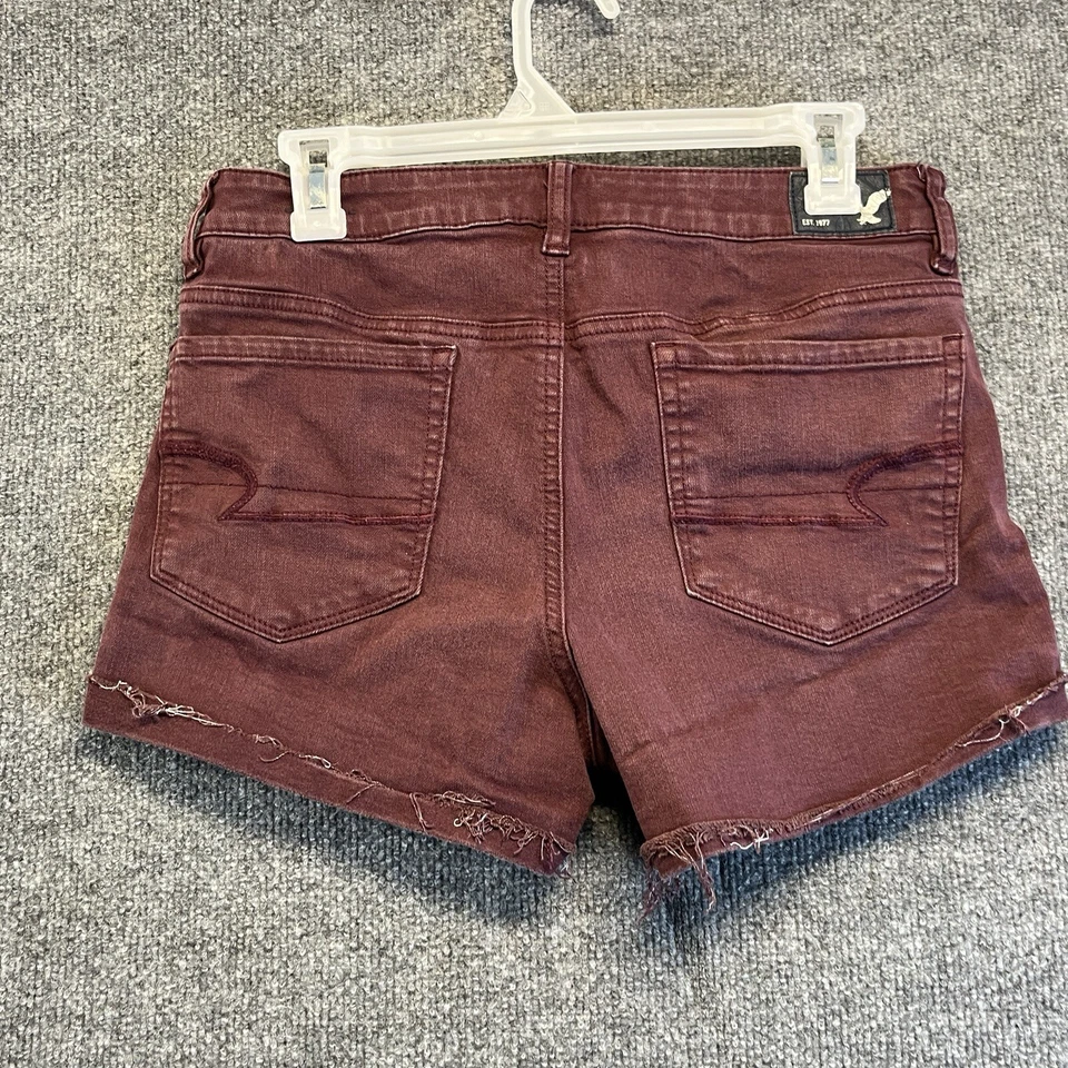 Pantalones cortos American Eagle para mujer 8 borgoña súper elásticos tiro alto Foto 2 de 4