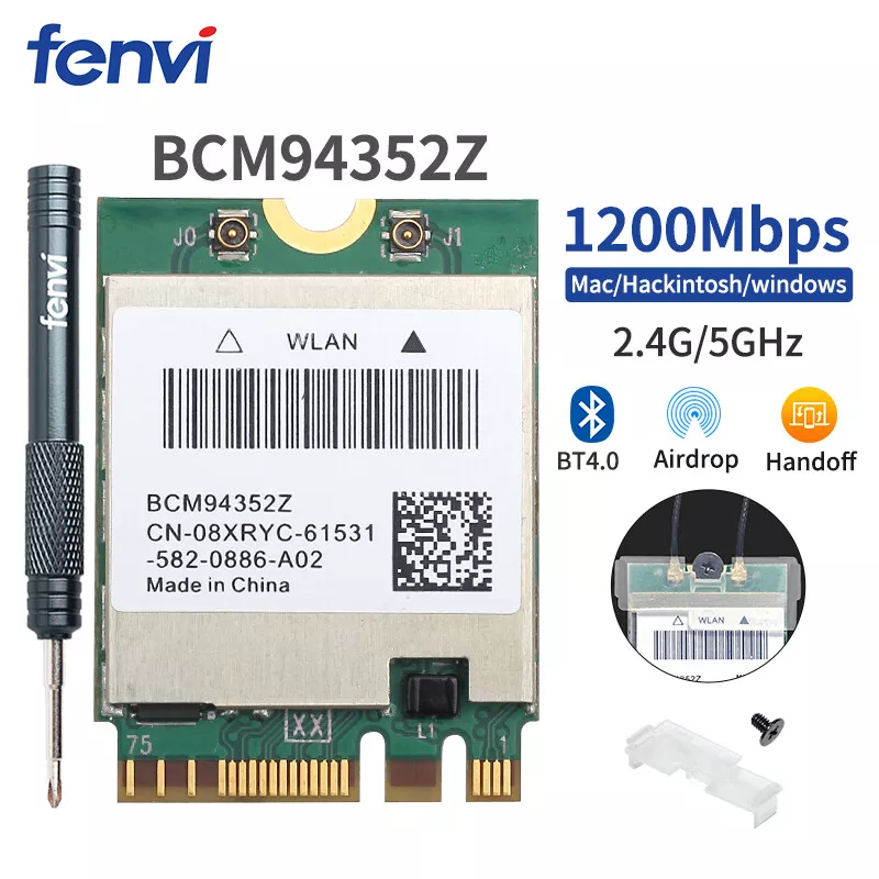 Broadcom BCM94352Z DW1560 M.2 NGFF WiFi Card Network Bluetooth4.0.