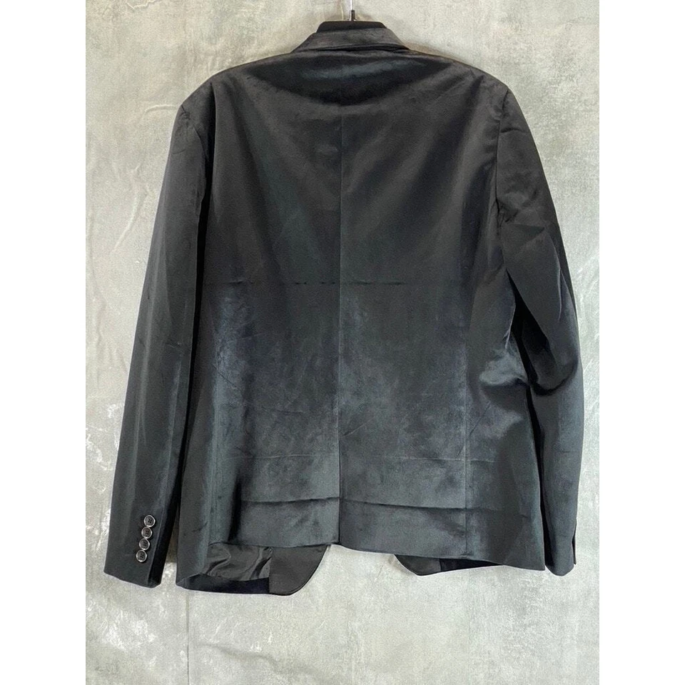 GUESS Men's Black Velvet Single-Breasted Blazer SZ L - Image 2 of 4
