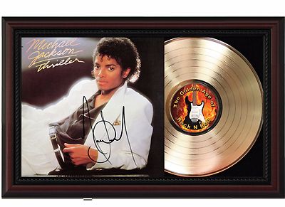 Michael Jackson Framed Cherry wood Reproduction Signature LP
