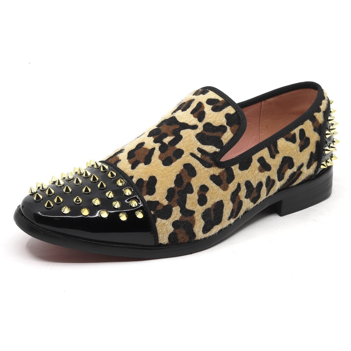 Men's Fashion Smoking Leopard Print Dress Loafers Slip On