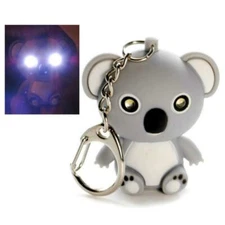 LED KOALA BEAR KEYCHAIN with Light and Sound Cute Animal Noise Key Chain Ring