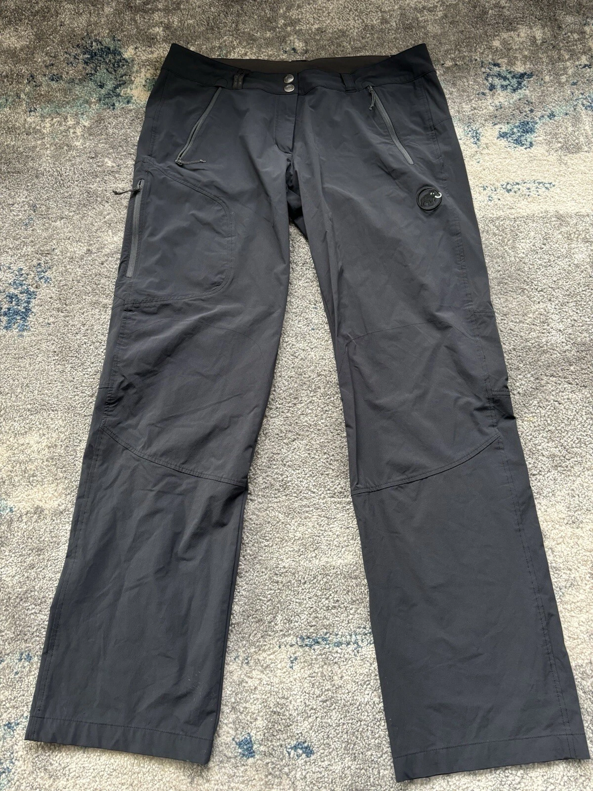 WOMENS MAMMUT Lightweight Hiking PANTS Black SIZE 14 x 32” Inseam