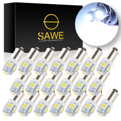 20 x SAWE White T11 BA9S T4W H6W 1895 57 5-SMD LED Light Bulb Lamp for Dome Map