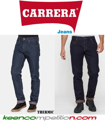 Carrera JEANS UOMO MOD. 700 THERMIC FODERATO TERMICO PANTALONE IMBOTTITO 15  oz | eBay